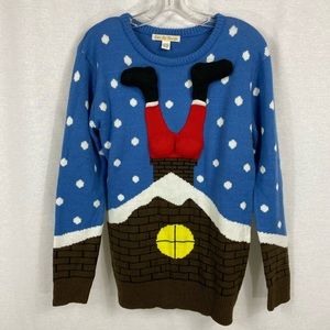 Love by Design Christmas Santa Chimney Sweater Read